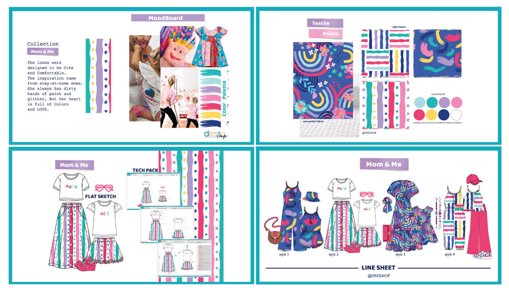 Fashion Design Portfolio Layout Example Kidswear